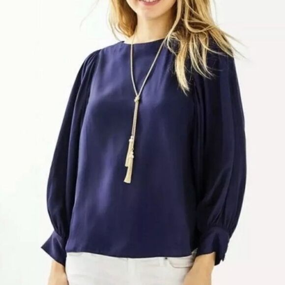 Lilly Pulitzer The Maisel Blue Top Size S - Picture 1 of 16